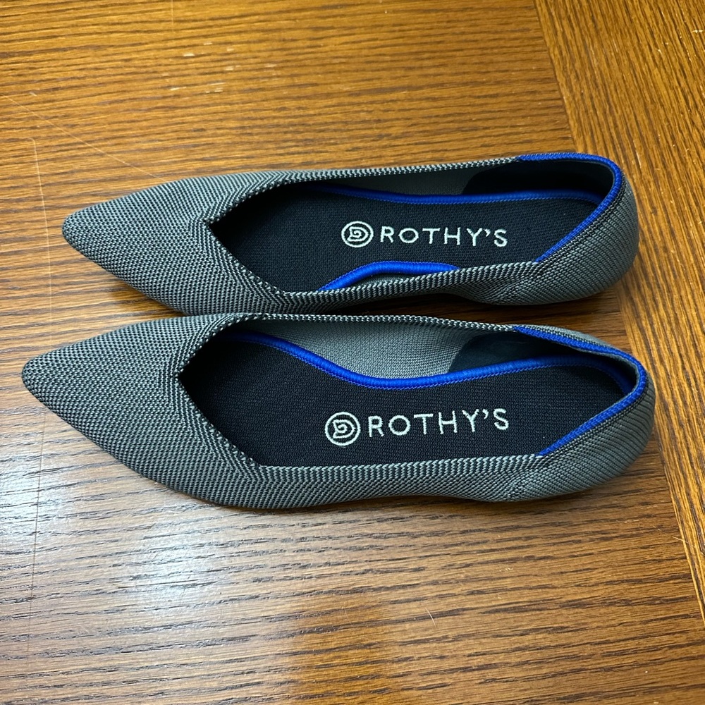 Rothy's Gray Pointed Toe Flats
